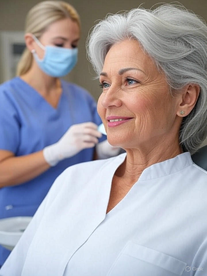 Foto de pessoa na cadeira de estética após aplicação de botox